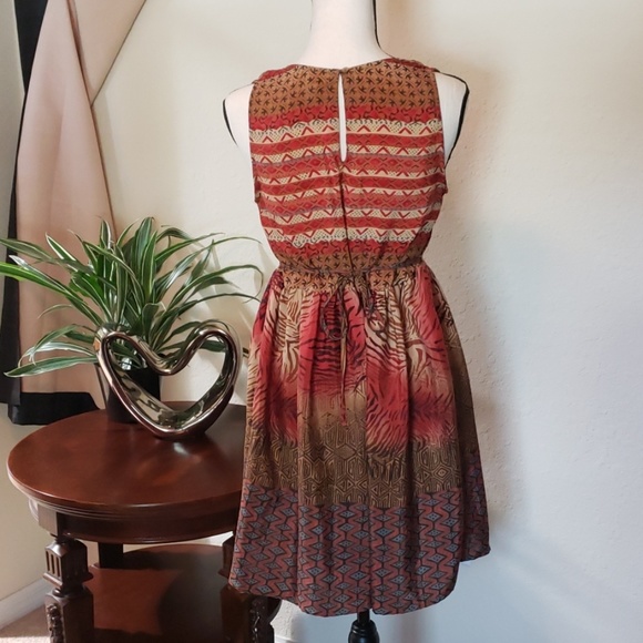 Band of Gypsies red, orange, & brown summer dress - Picture 2 of 7